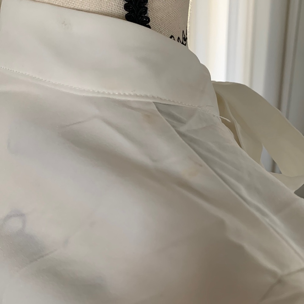 White Ruffled Dress with Bow Detail - Picture 5 of 7